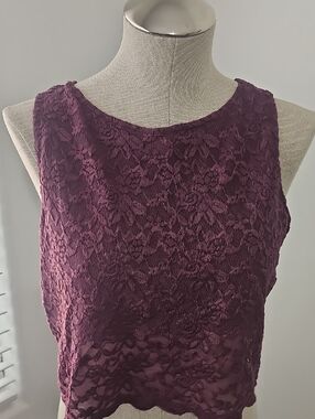 Free People Plum Lace Crop Top